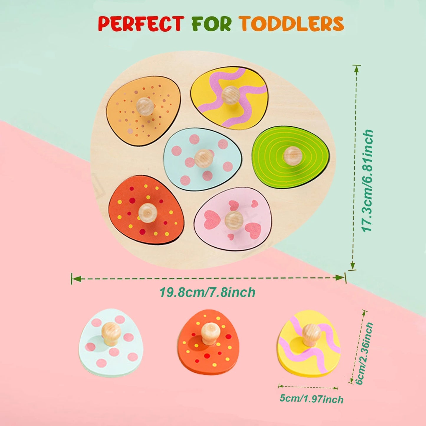 Wooden Eggs Puzzle Montessori Toys Flower Insect Peg Puzzle Matching Games Fine Motor