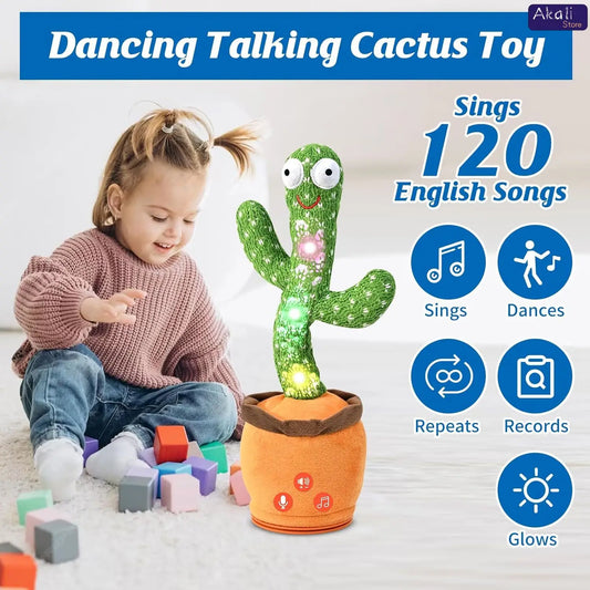 Talking Cactus Toy with LED 120 English Songs Singing Musical Toys