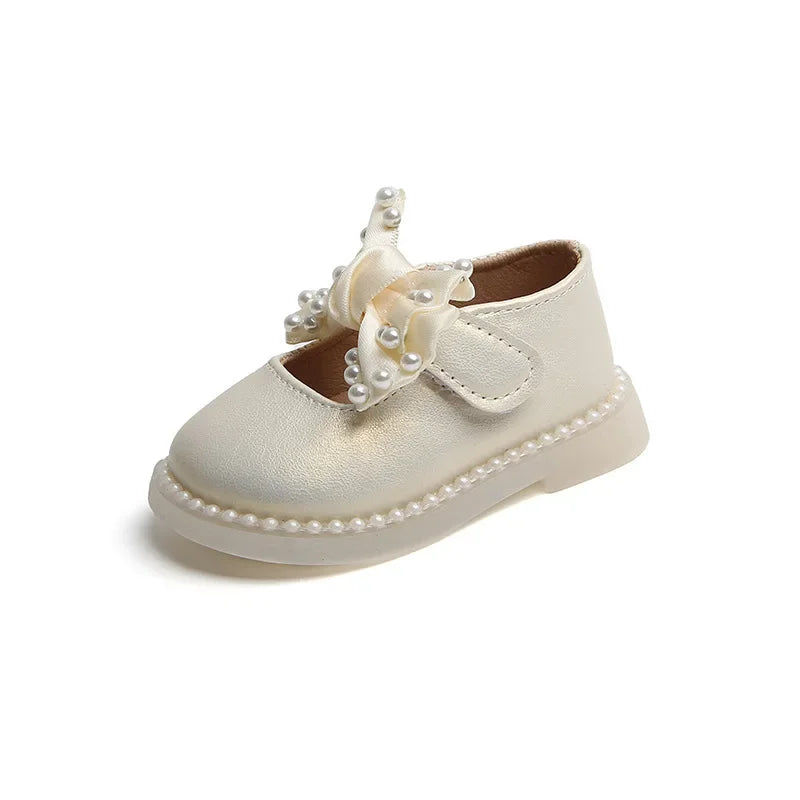Baby Girls Big Bow Shoes Low Heel Flower Wedding Party Dress Shoes Princess Shoes