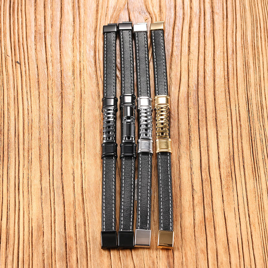 Hematite Magnetic Bracelet, Stainless Steel Clasp & Braided Leather, Grounding Energy Jewelry