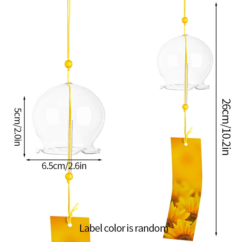 Japanese Style Wind Chimes Glass Decorative Wind Bell Garden Window Hanging Pendants