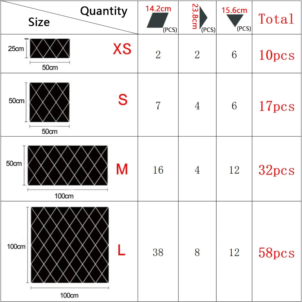 10/17/32/58pcs 3D Mirror Stickers Acrylic Triangles Self-adhesive Diamonds DIY Wall Mirror Stickers