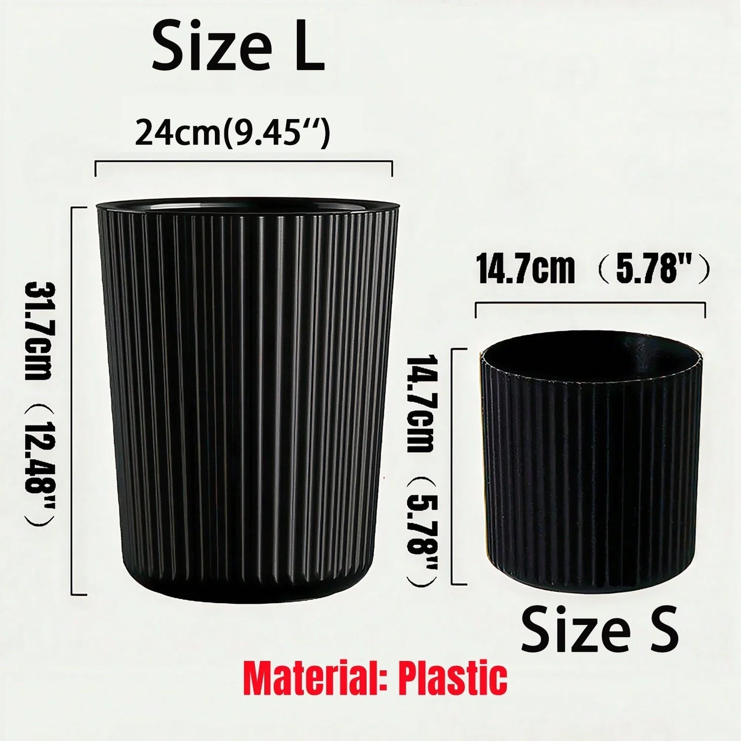 Striped Circular Plastic Flower Pot, Simple Design Planter Suitable For Indoor/Outdoor Decoration