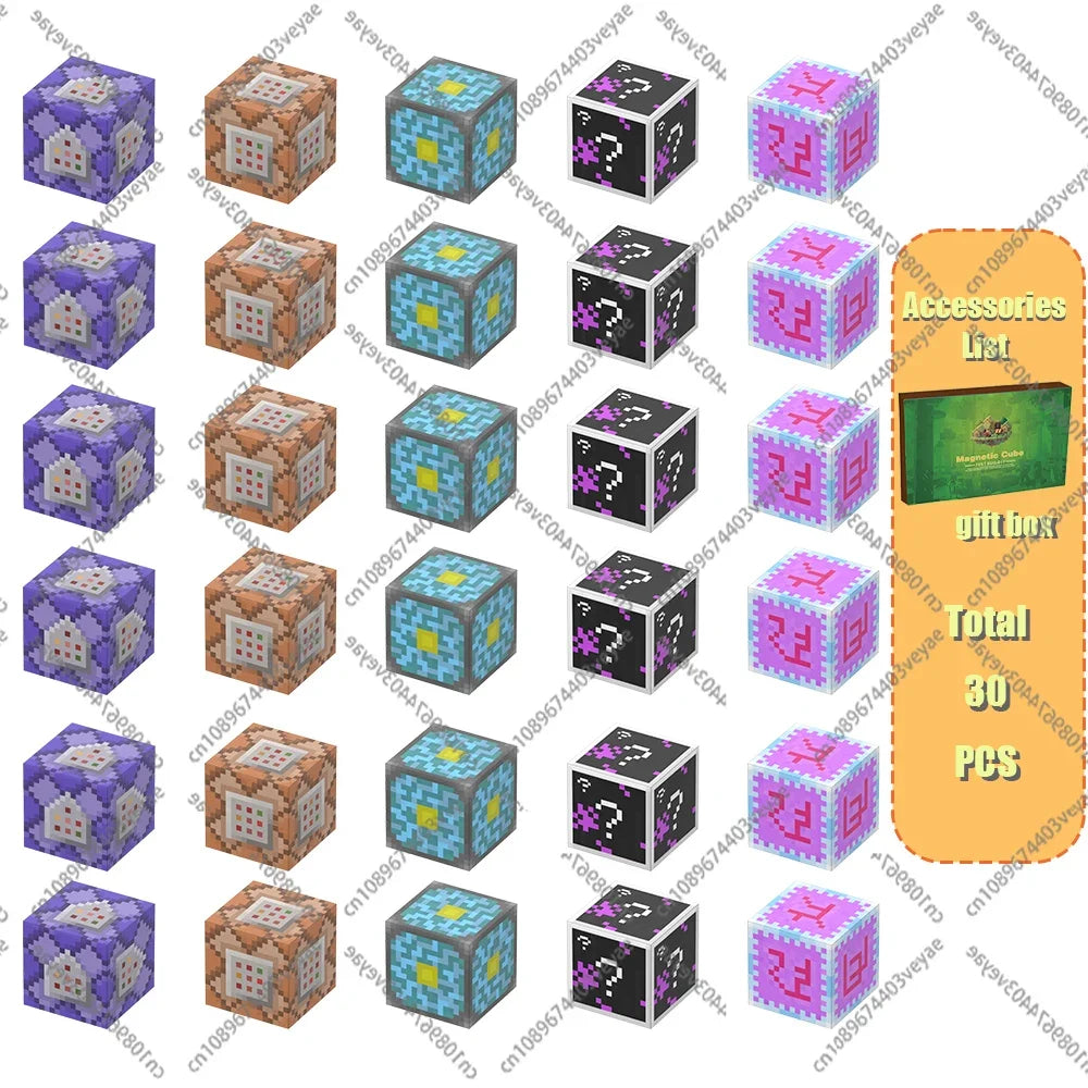 Magnetic Building Blocks Mine World Magnet Cube Set for Boy Girl Kid Age 3+ DIY Model