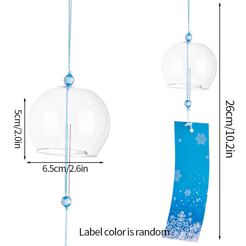 Japanese Style Wind Chimes Glass Decorative Wind Bell Garden Window Hanging Pendants
