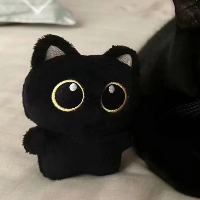 10cm Cute Black Cat plush toy Doll Small Pendant Cuddly Pillow Cushion Ins Black Cat Plush