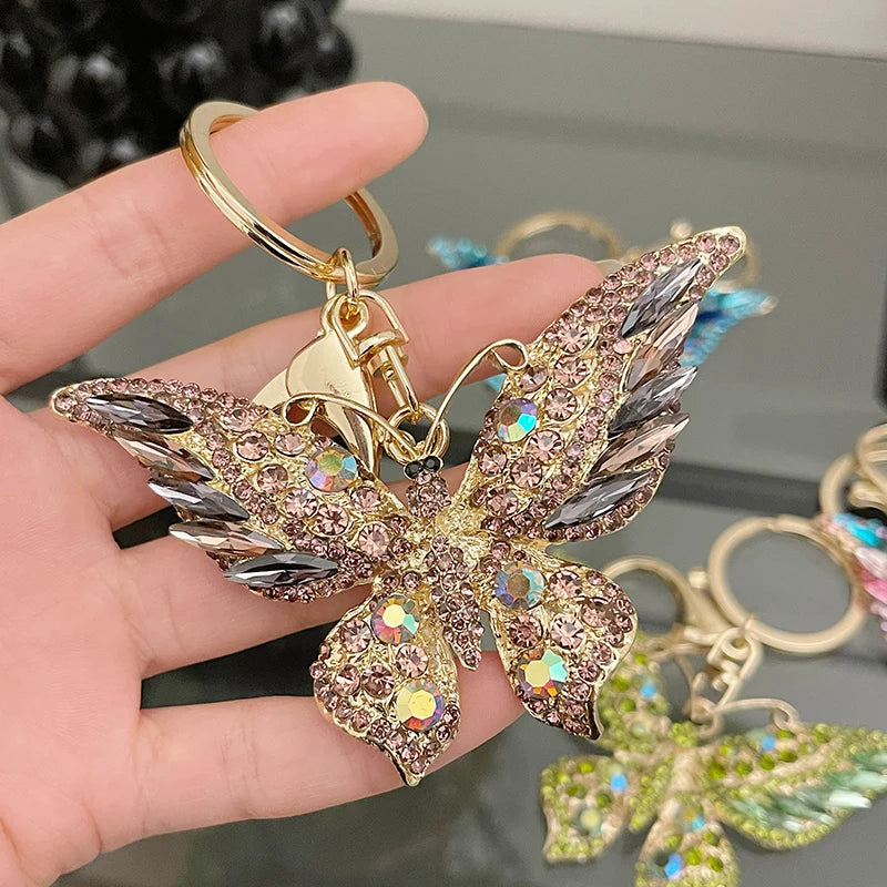 Easya 2024 Fashion Butterfly Bows Luxury Glitter Keychains High Quality Bags