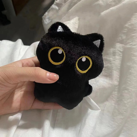10cm Cute Black Cat plush toy Doll Small Pendant Cuddly Pillow Cushion Ins Black Cat Plush