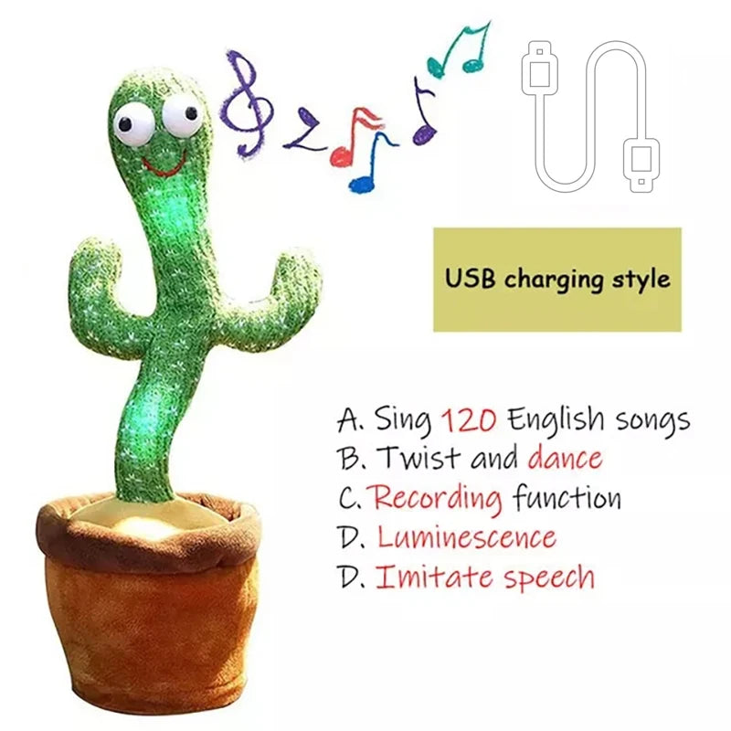 Talking Cactus Toy with LED 120 English Songs Singing Musical Toys