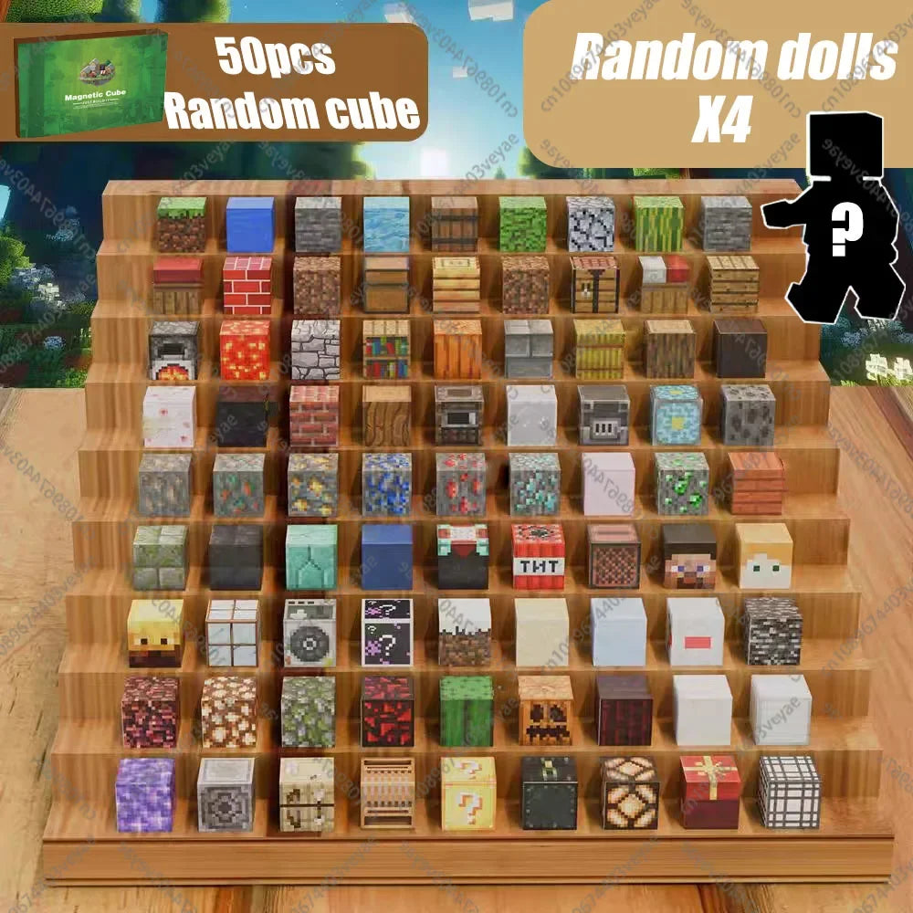 Magnetic Building Blocks Mine World Magnet Cube Set for Boy Girl Kid Age 3+ DIY Model