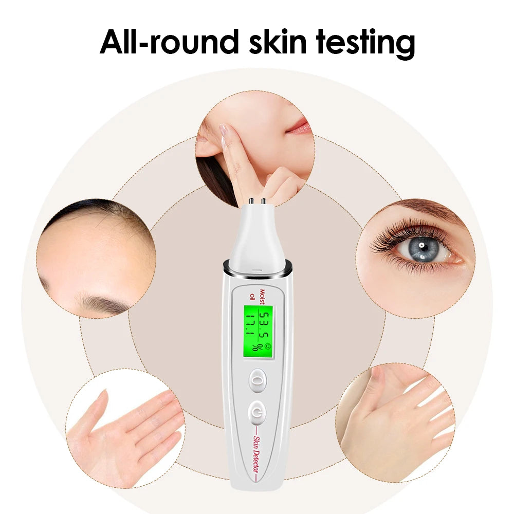 Face Skin Tester Portable Skin Analyzer Digital Aesthetic Moisture Tester Water Oil Monitor