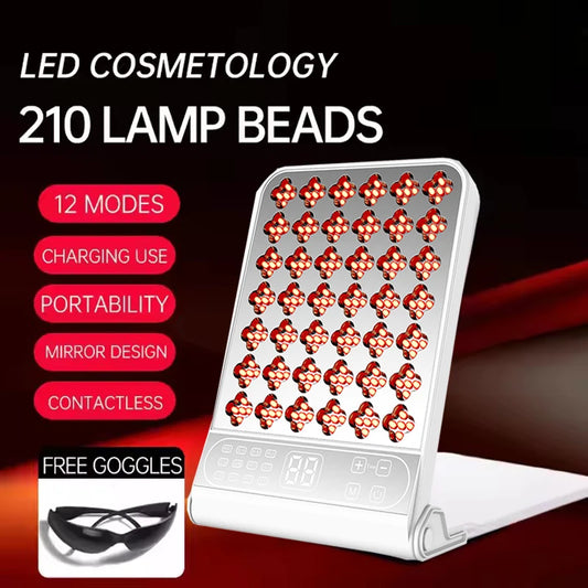 Home use personal skin care face beauty anti-aging pdt led light therapy machine with makeup mirror