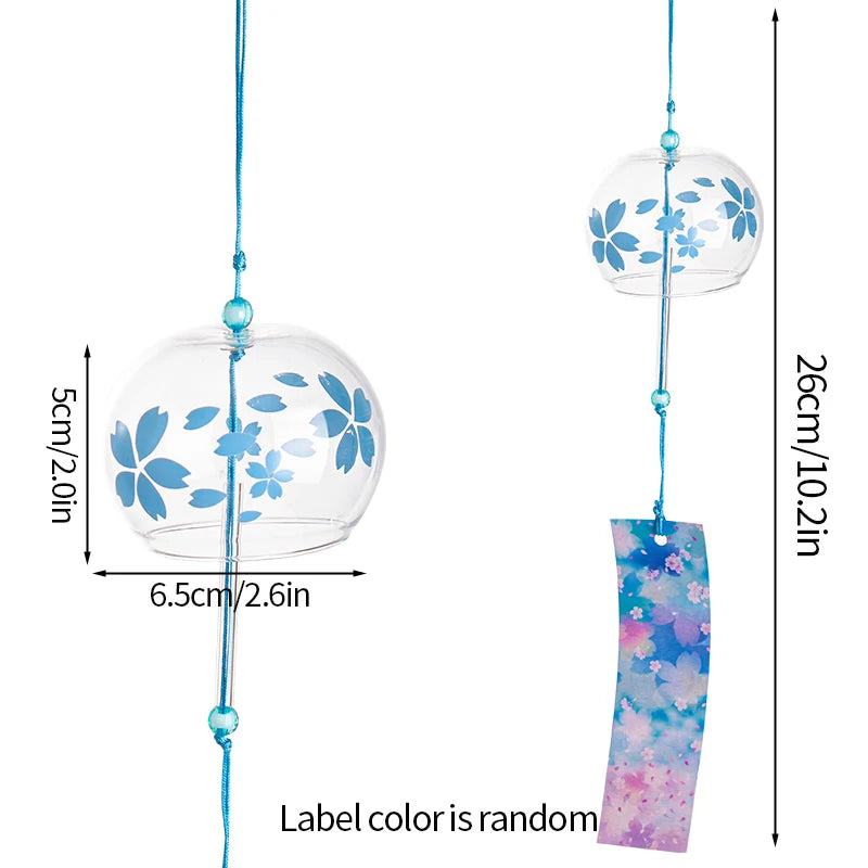 Japanese Style Wind Chimes Glass Decorative Wind Bell Garden Window Hanging Pendants