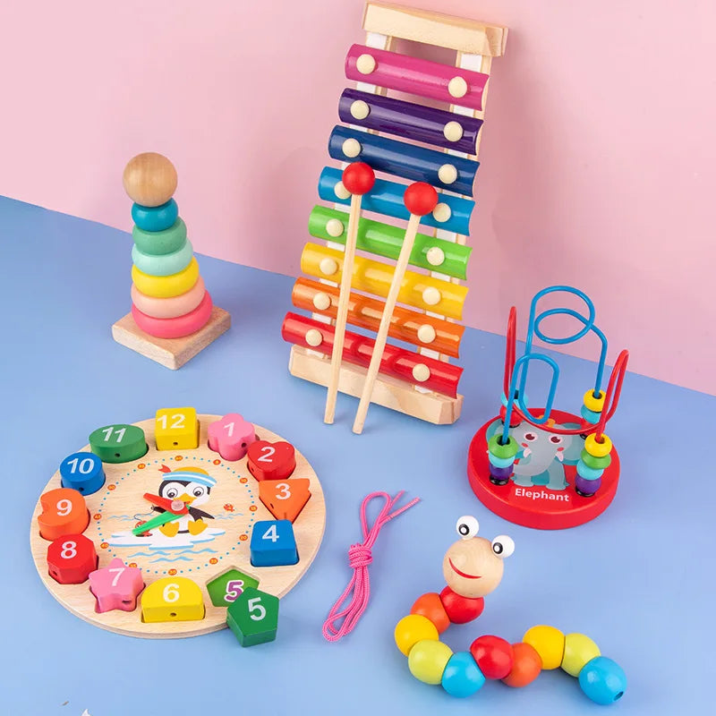 Montessori Baby Toys Kids 3D Wooden Puzzles Early Learning Baby Games Toys