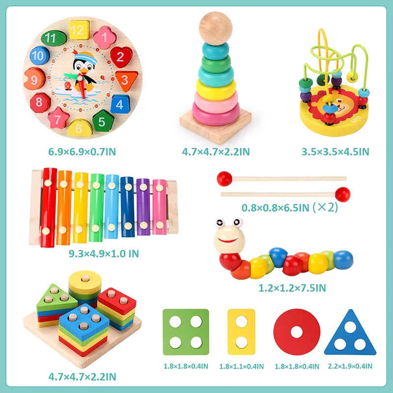 Montessori Baby Toys Kids 3D Wooden Puzzles Early Learning Baby Games Toys