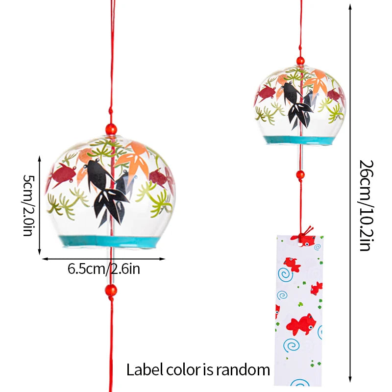 Japanese Style Wind Chimes Glass Decorative Wind Bell Garden Window Hanging Pendants