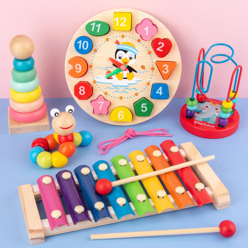 Montessori Baby Toys Kids 3D Wooden Puzzles Early Learning Baby Games Toys