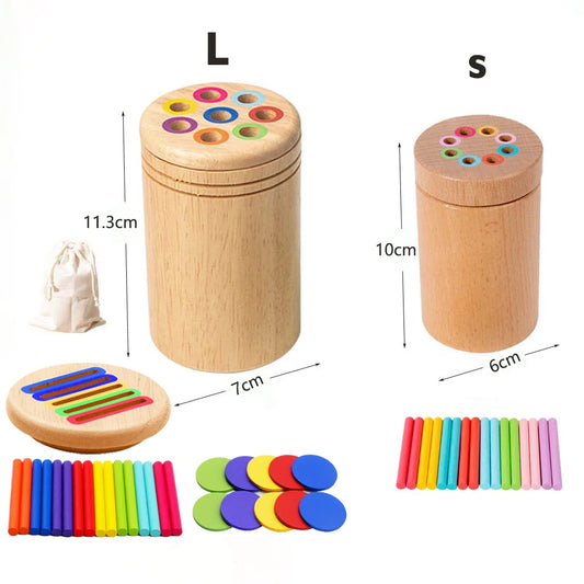 Montessori Wooden Toys Color Sorting Fine Motor Toys Shape Matching Sensory Toys