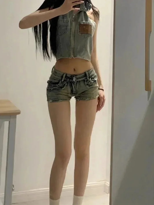 Women Distressed Denim Shorts