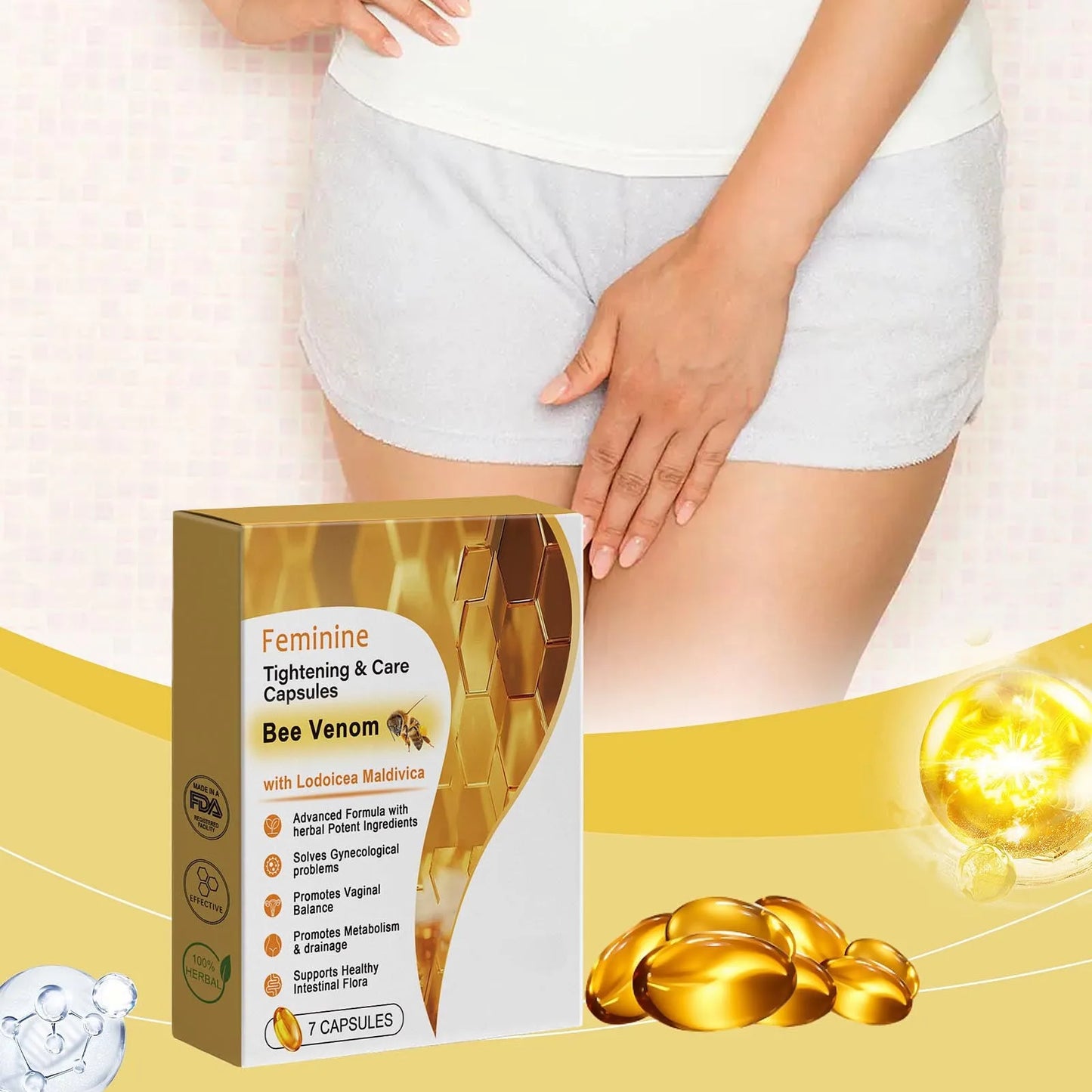 Bee Capsules Honey Bee Health Supplement Wellness Products Proteins Hormones