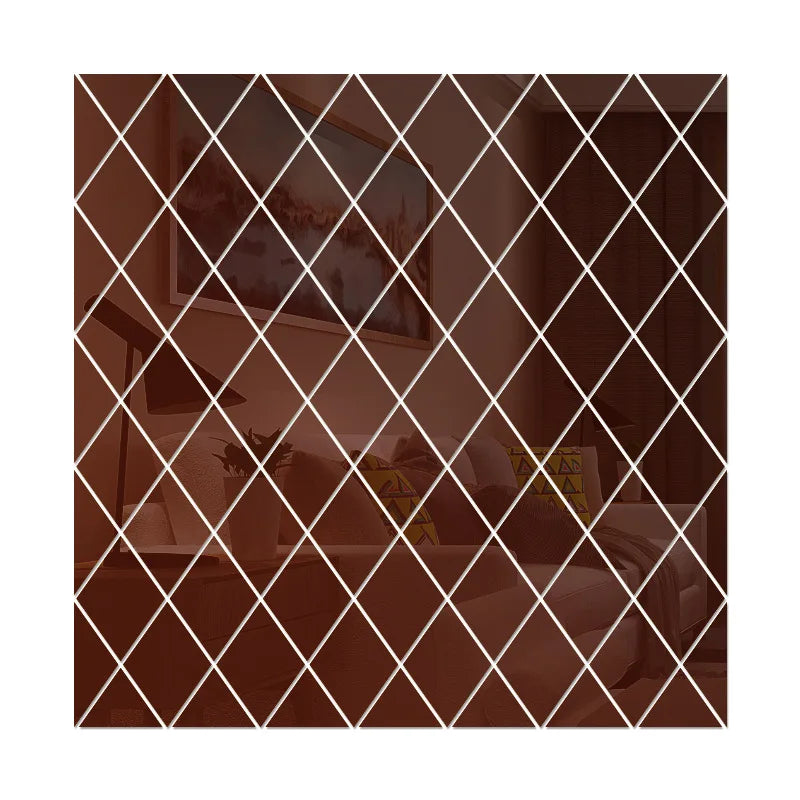 10/17/32/58pcs 3D Mirror Stickers Acrylic Triangles Self-adhesive Diamonds DIY Wall Mirror Stickers