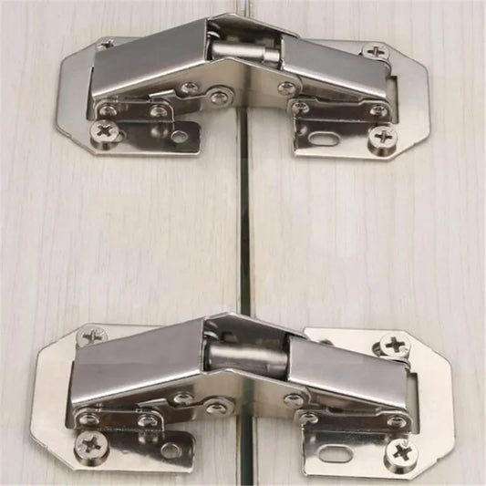4/10pcs Cabinet Hinge 90 Degree 3/4in No-Drilling Hole Cupboard Door Hinges Soft/Hard