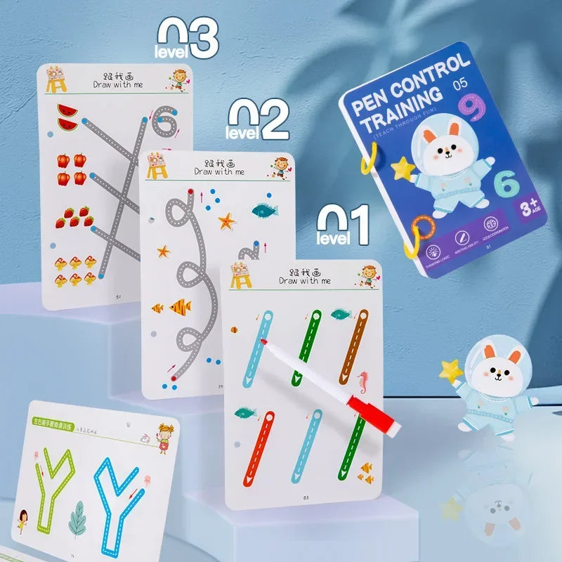 Magical Tracing Workbook Control Training Book Reusable Magic Practice Copybook