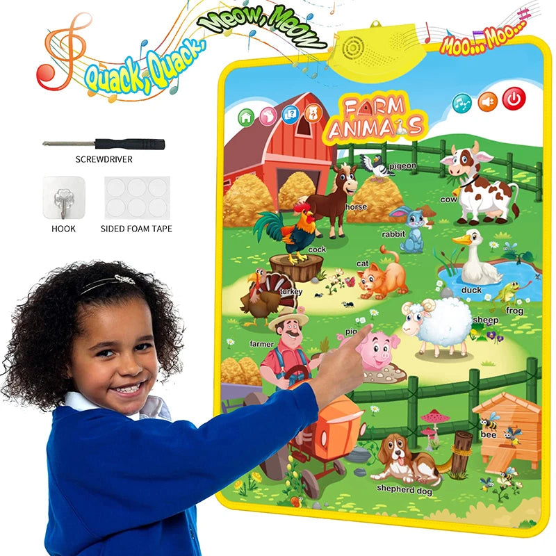 Electronic English Alphabet Wall Chart Talking ABC Letters 123s Music Poster
