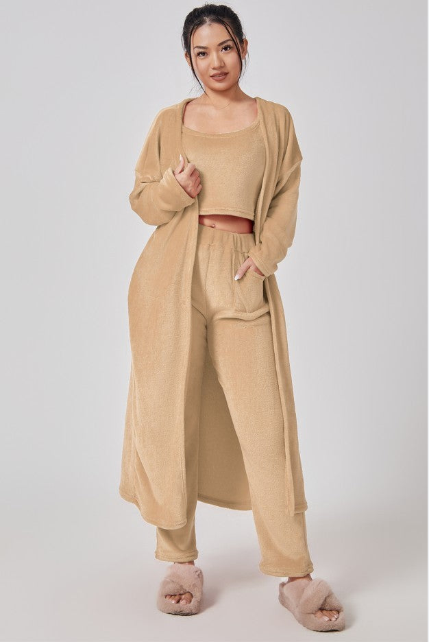 Cozy Pajama Set, 3 Piece Lounge Set, Cute Loungewear, Warm Suit Sets, Matching Set