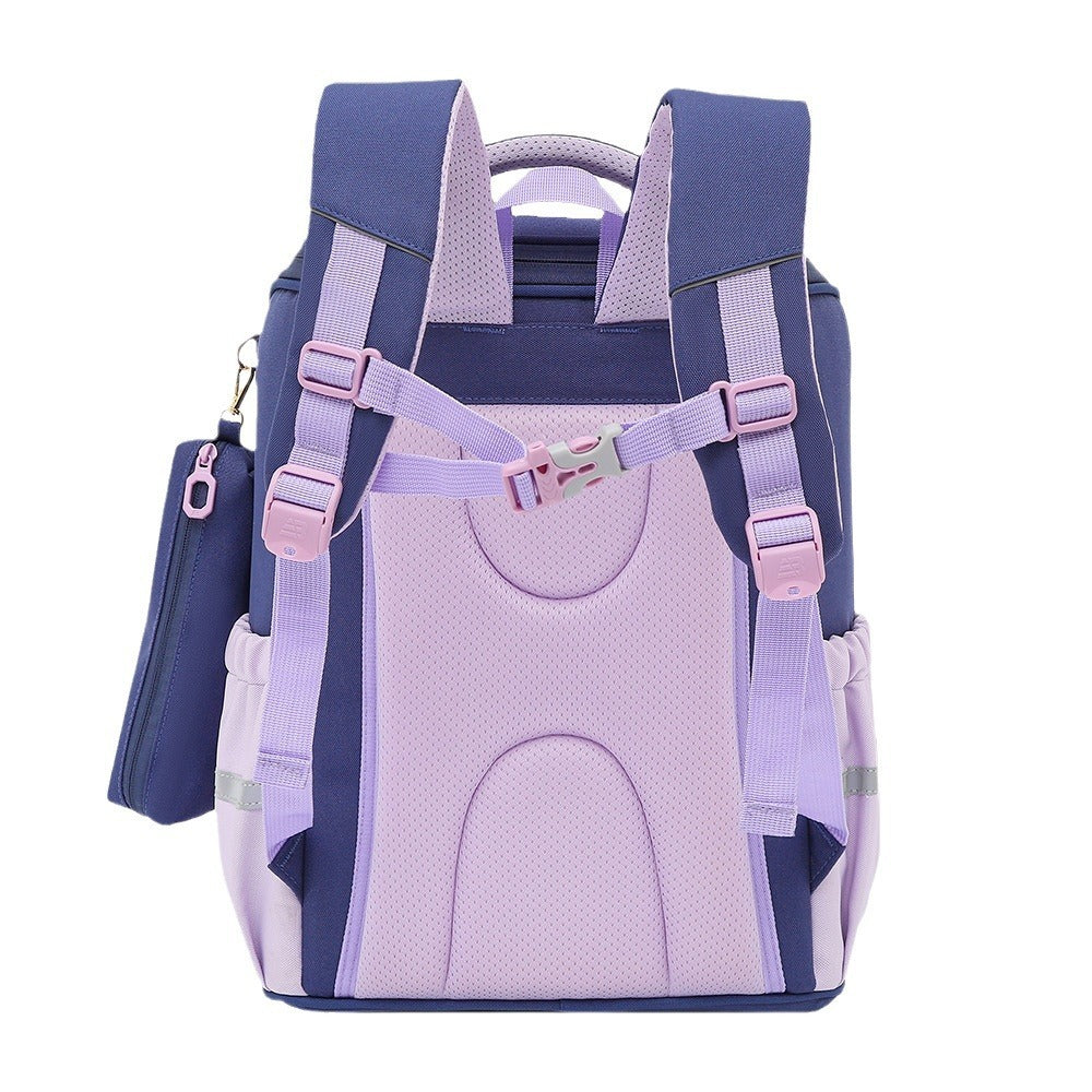 One Piece Primary School Student Schoolbag Boys And Girls Burden Reduction Spine Protection