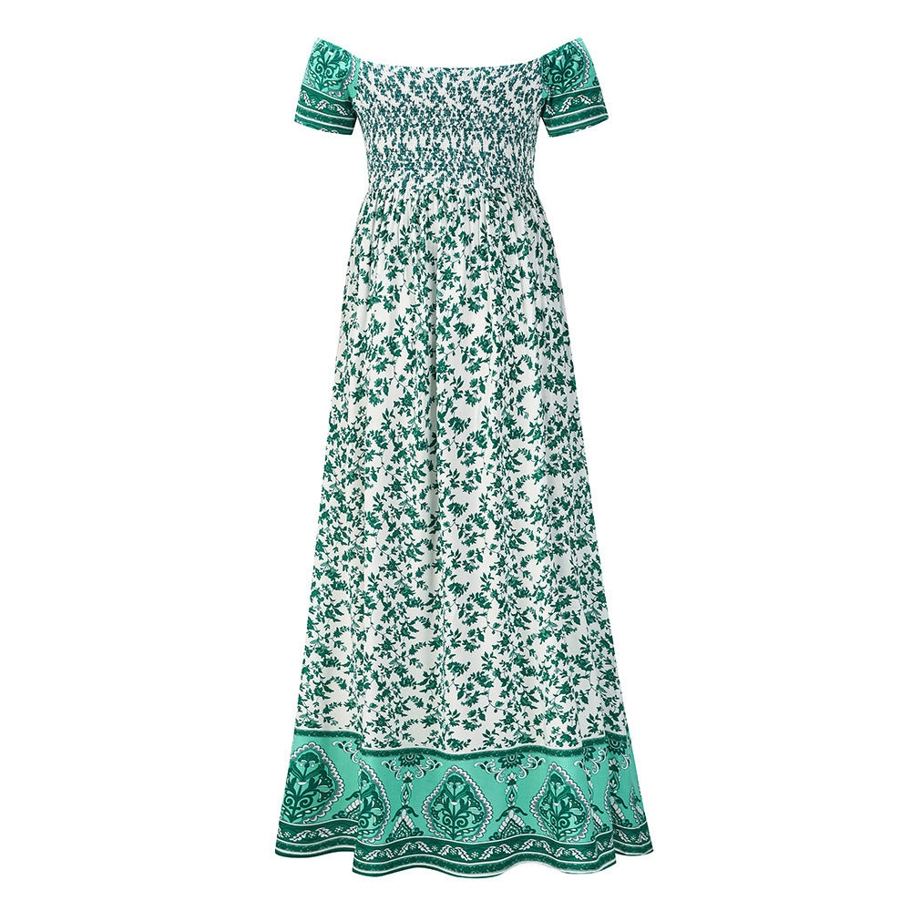 Floral Back Waist Waist A-line Dress