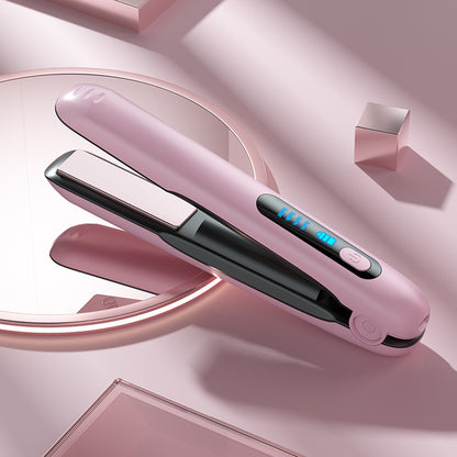 Wireless Hair Straightener Flat Iron Mini 2 IN 1 Roller USB 5000mAh Max 200 Degree Portable