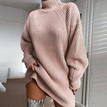Women Turtleneck Sweater Dress