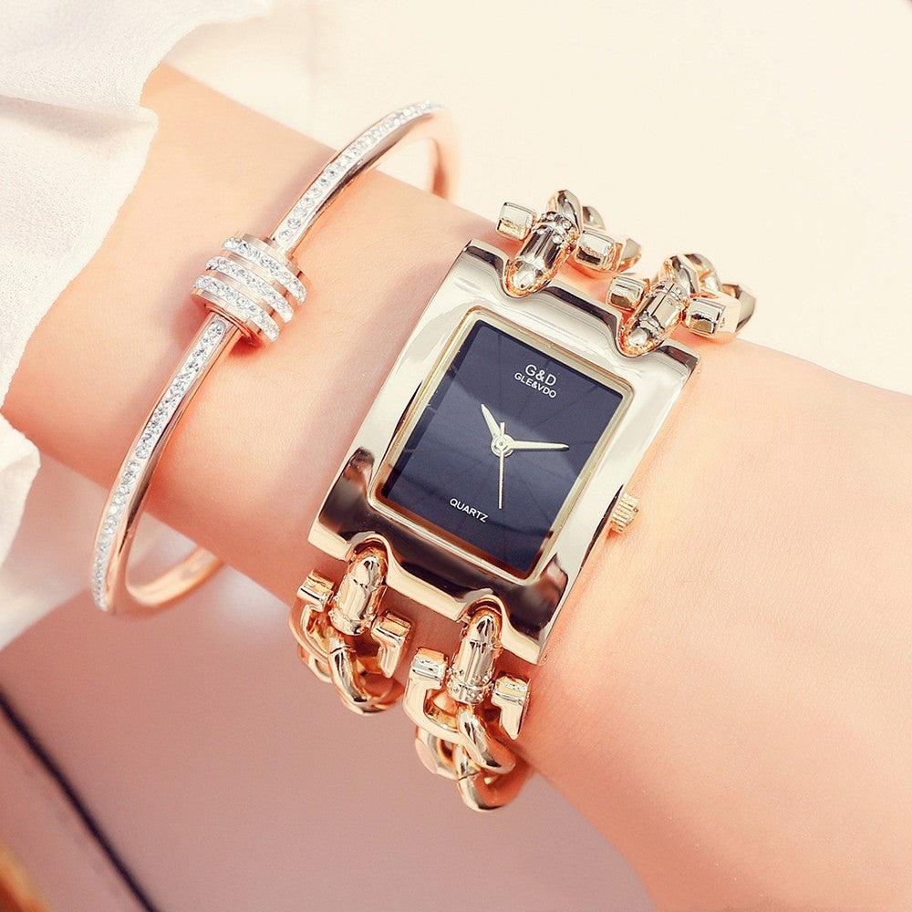 Two-Chain Explosion-Proof Quartz Watch Female Non-Mechanical Watch