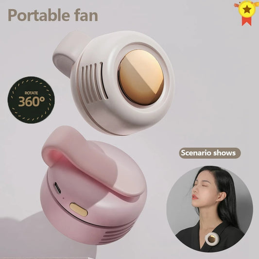 Mini Clip Fan Hanging Waist Neck Fan Girl Electric Air Cooling Fan 900mah USB