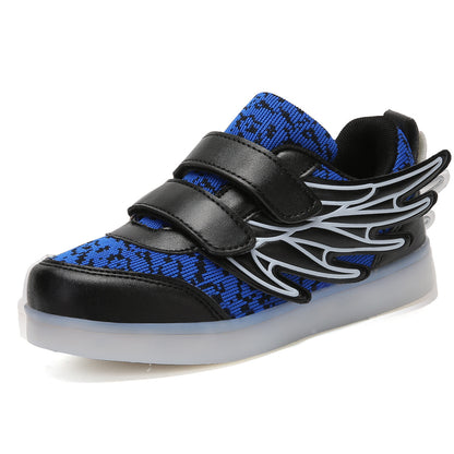 Children's wings light shoes usb charging colorful luminous
