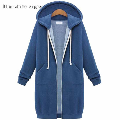 Hooded Fleece Long Jacket Women