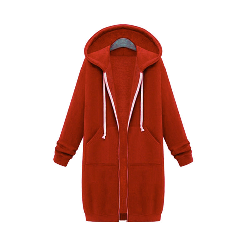 Hooded Fleece Long Jacket Women