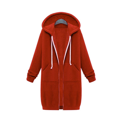 Hooded Fleece Long Jacket Women