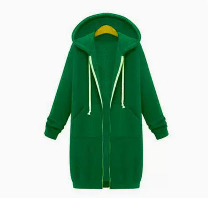 Hooded Fleece Long Jacket Women