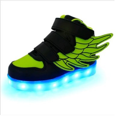 Children's wings light shoes usb charging colorful luminous