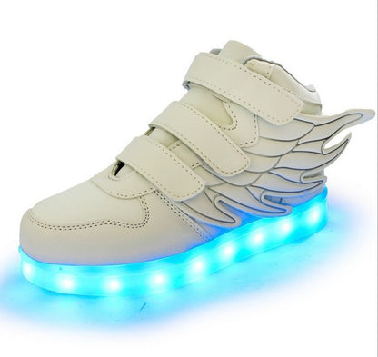 Children's wings light shoes usb charging colorful luminous