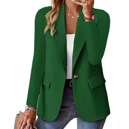 Fashion Casual Women Blazer Long-sleeved Solid Color Casual Cardigan
