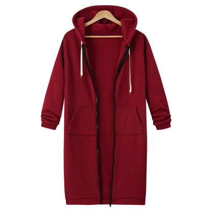 Hooded Fleece Long Jacket Women