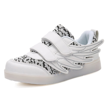 Children's wings light shoes usb charging colorful luminous