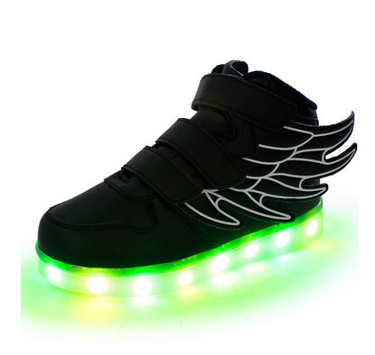 Children's wings light shoes usb charging colorful luminous
