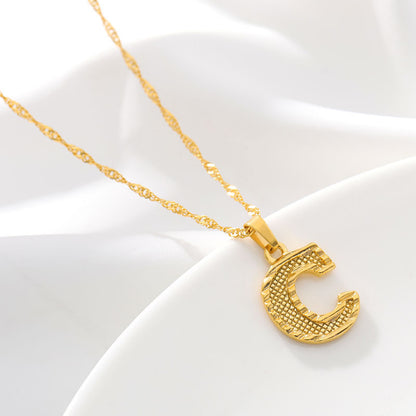 Gold Initial Letter Alphabet Name Necklaces