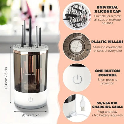 Makeup Brush Cleaner Automatic Rotating Makeup Brush Cleaner USB Portable