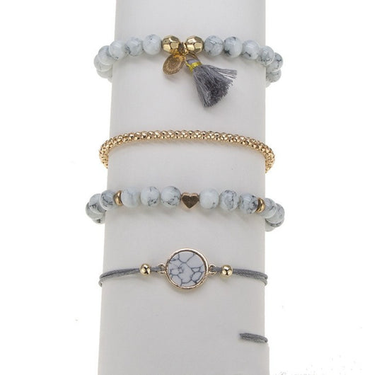 Turquoise Tassel Round Stone Bracelet