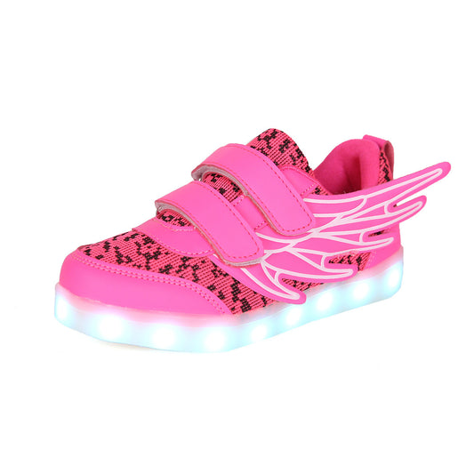 Children's wings light shoes usb charging colorful luminous